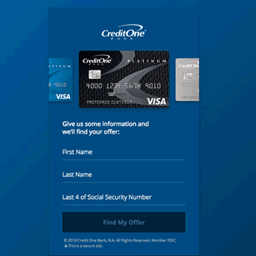 Credit One Bank - Pre- Pre-Qualification